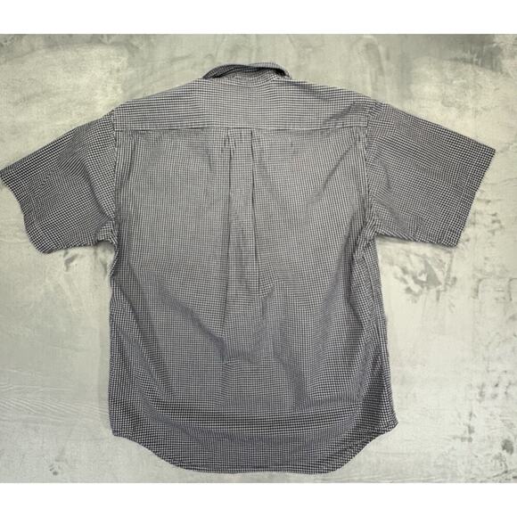 RALPH LAUREN Boys Navy L Gingham Short Sleeve Button Down Shirt Red Pony - Picture 2 of 7